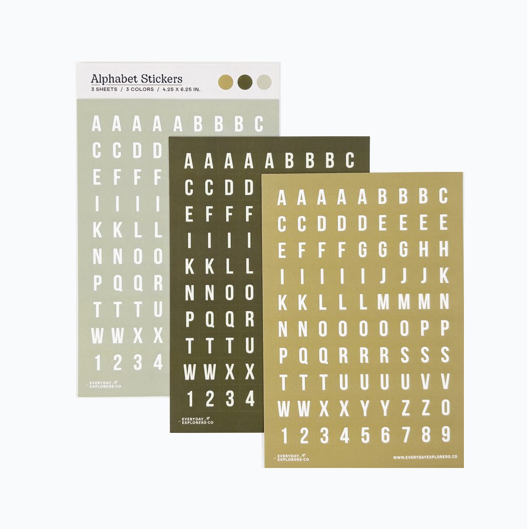 Everyday Explorers Co. Alphabet Sticker Sheets – Simply Sage