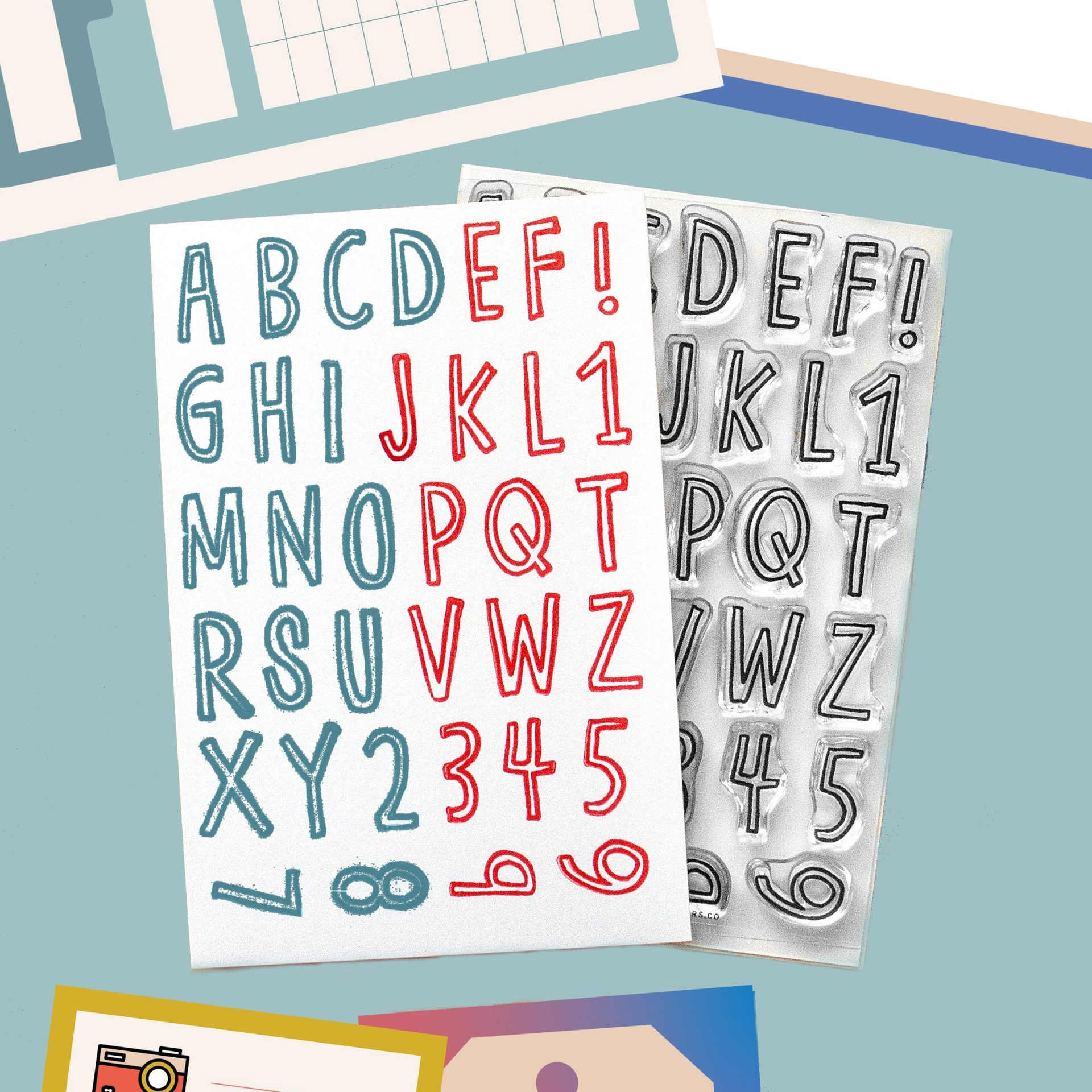Everyday Explorers Co. Clear Stamp Set – Cheeky Uppercase Alphabet