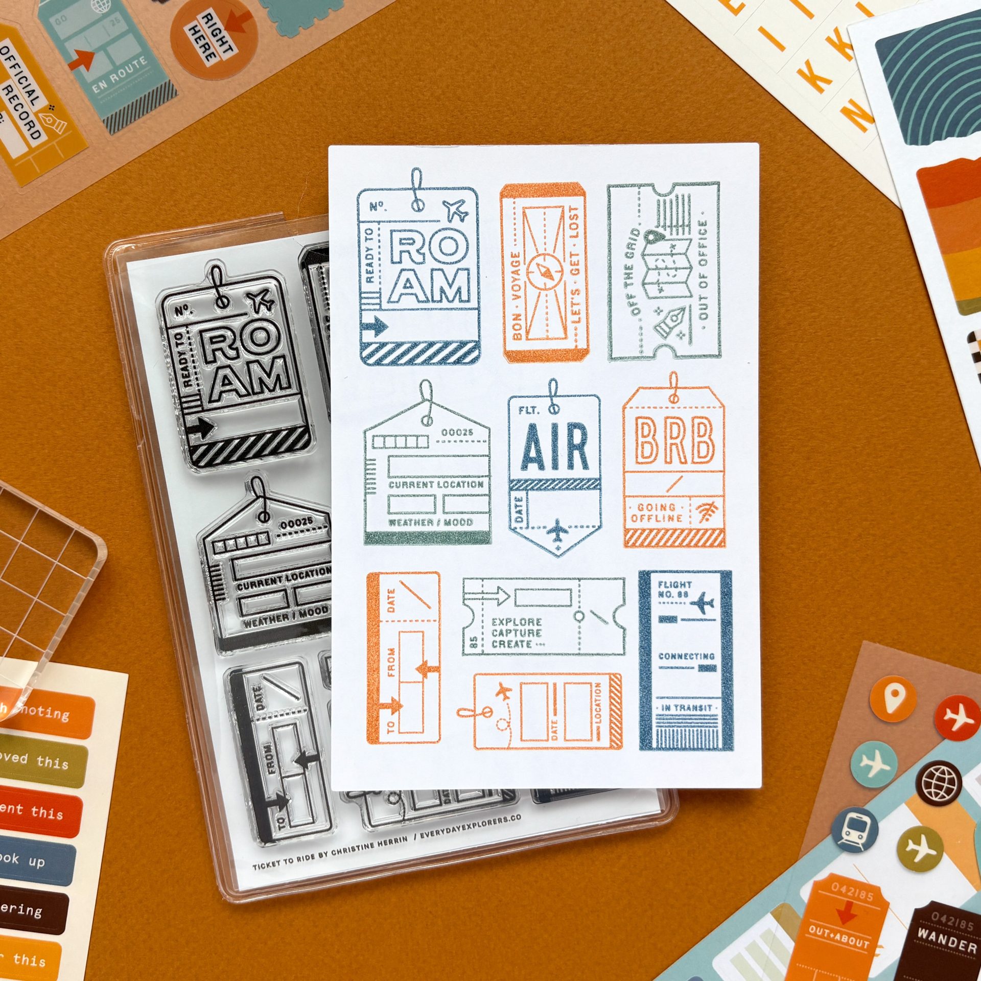 Everyday Explorers Co. Clear Stamp Set – Ticket to Ride