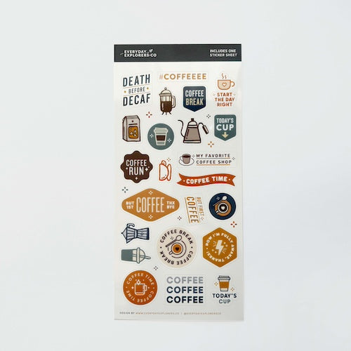 Everyday Explorers Co. Clear Sticker Sheet – Coffee