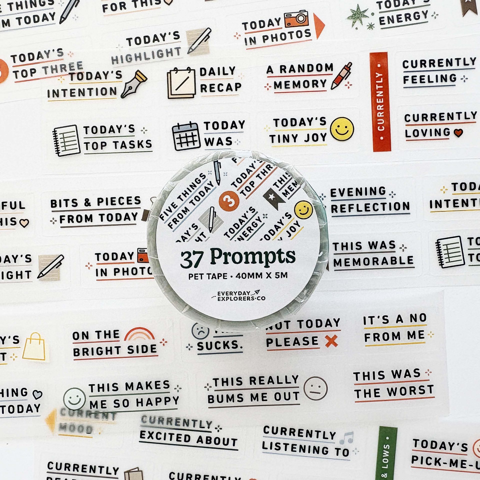 Everyday Explorers Co. PET Tape – 37 Prompts