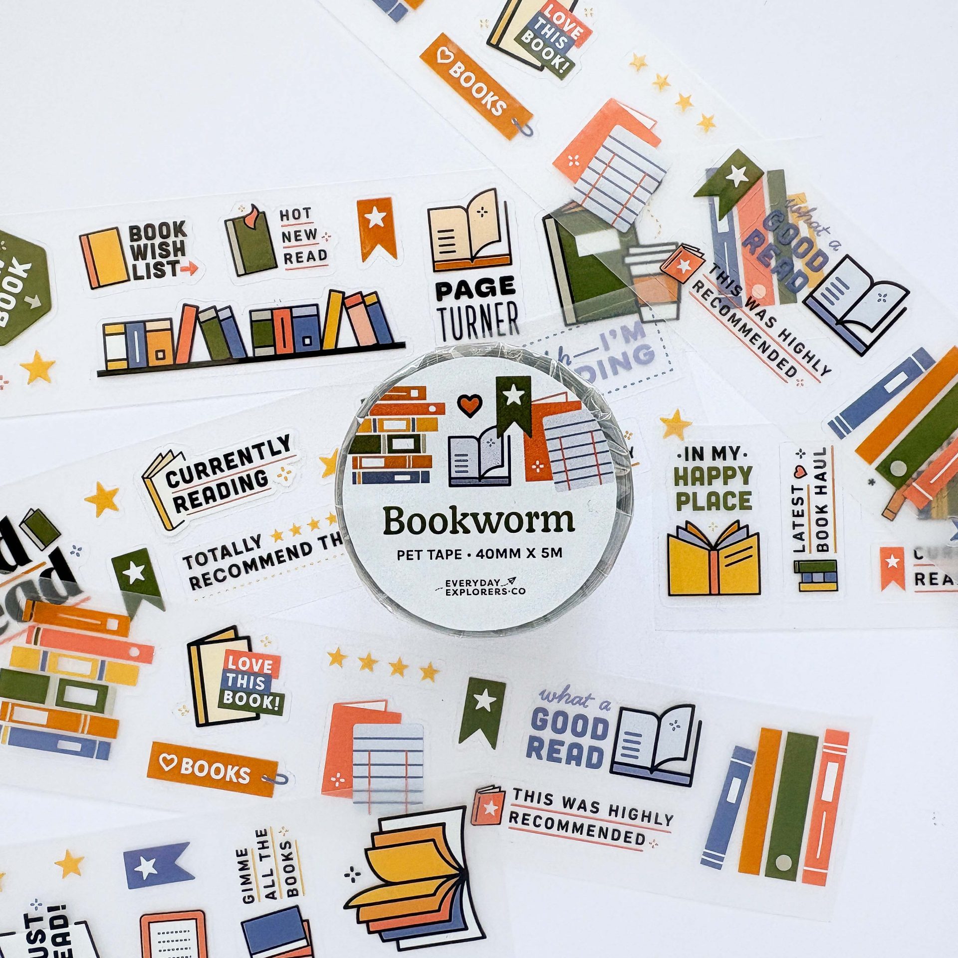 Everyday Explorers Co. PET Tape – Bookworm