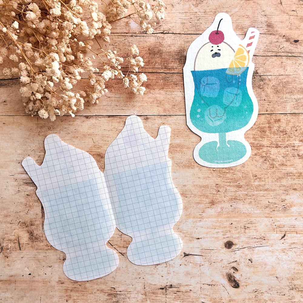 Furukawa Paper Die-Cut Folded Letter Set – Blue Soda Seal — gallery