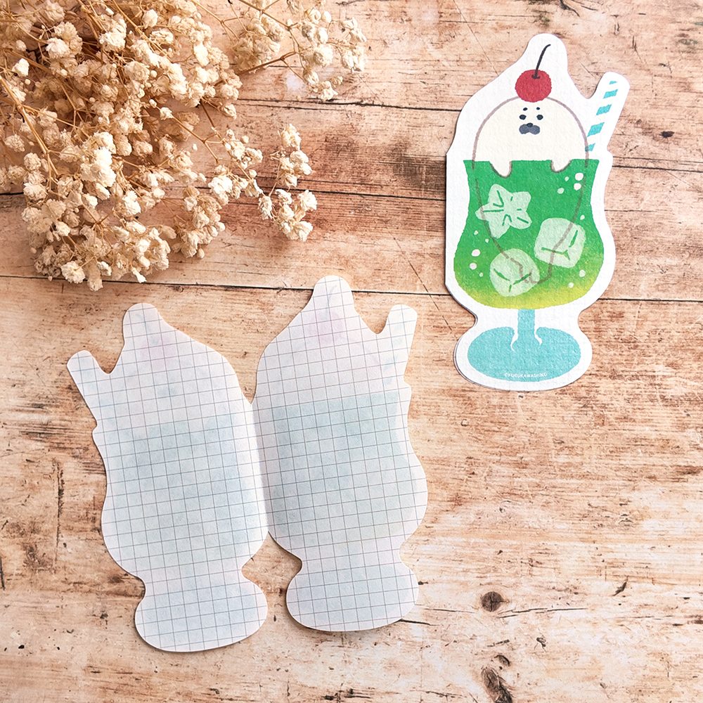 Furukawa Paper Die-Cut Folded Letter Set – Green Soda Seal — gallery
