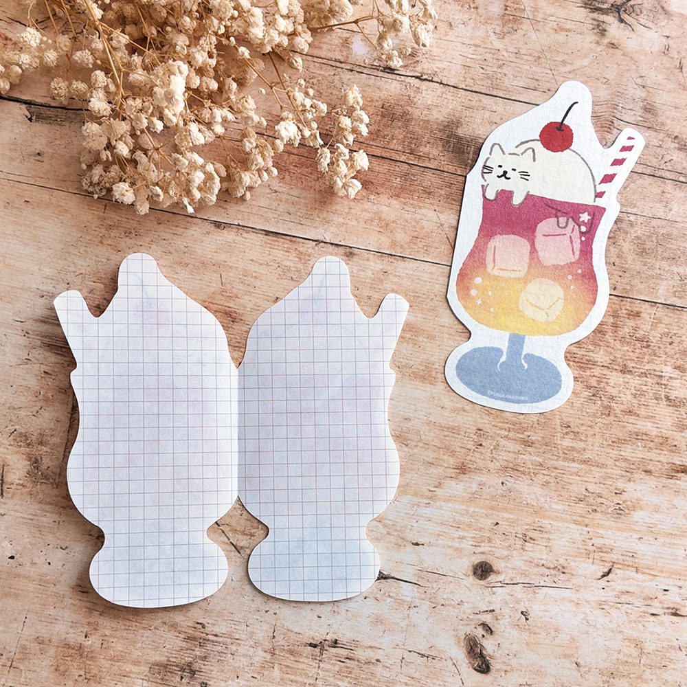 Furukawa Paper Die-Cut Folded Letter Set – Yellow Soda Cat — gallery
