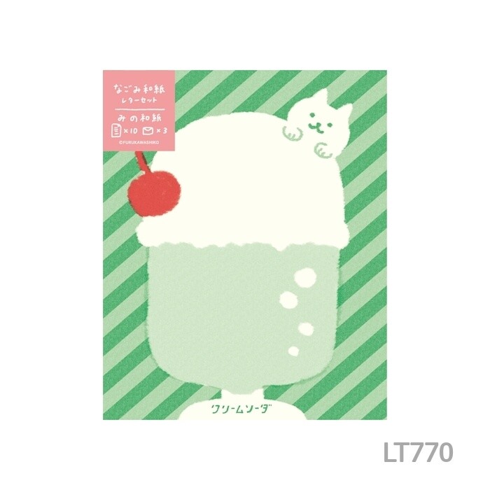 Furukawa Paper Nagomi Washi Letter Set – Cats and Ice Cream — gallery
