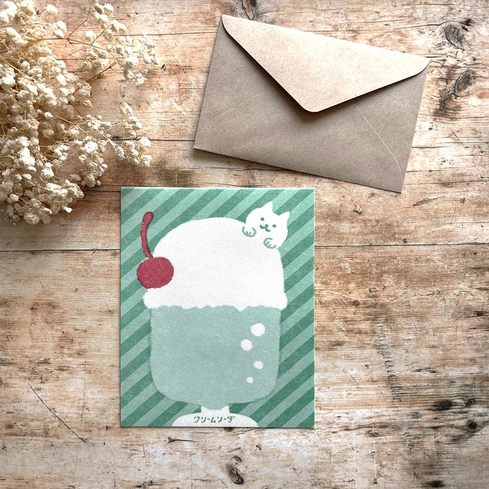 Furukawa Paper Nagomi Washi Letter Set – Cats and Ice Cream — gallery
