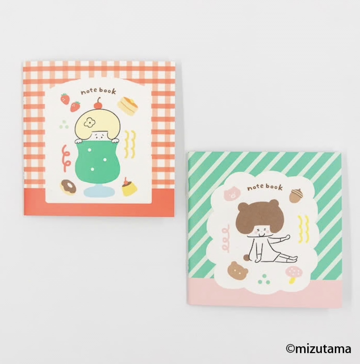 Furukawa Paper x Mizutama Square Notebook 2-Pack – Cafe + Animals