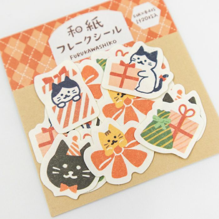 Furukawa Paper Winter Limited Sticker Flakes - Cat