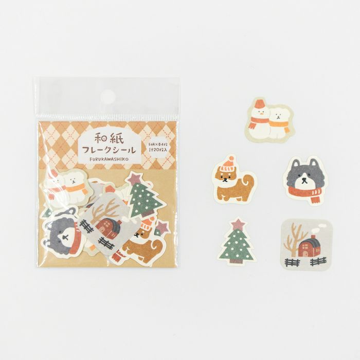 Furukawa Paper Winter Limited Sticker Flakes - Dog