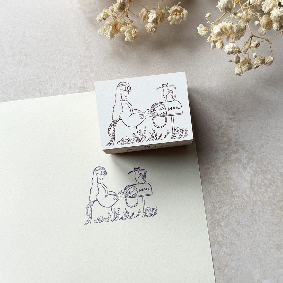 Hankodori Rubber Stamp – Cat and Mailbox — gallery