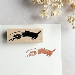Hankodori Rubber Stamp – Cat and Washi Tape