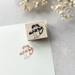 Hankodori Rubber Stamp – Cat with Baguette