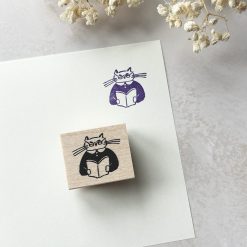 Hankodori Rubber Stamp – Cat with Glasses