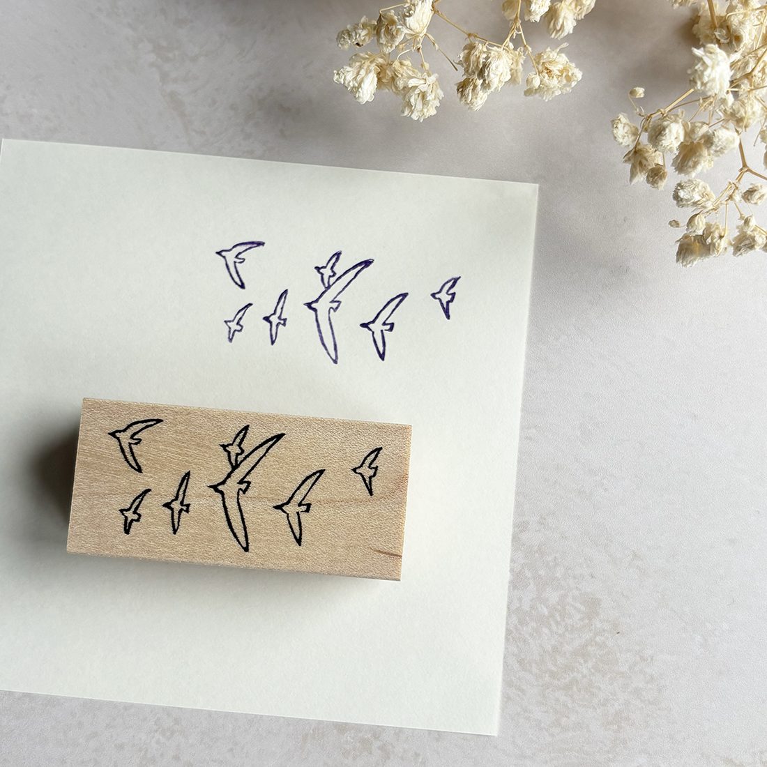 Hankodori Rubber Stamp – Flock of Birds