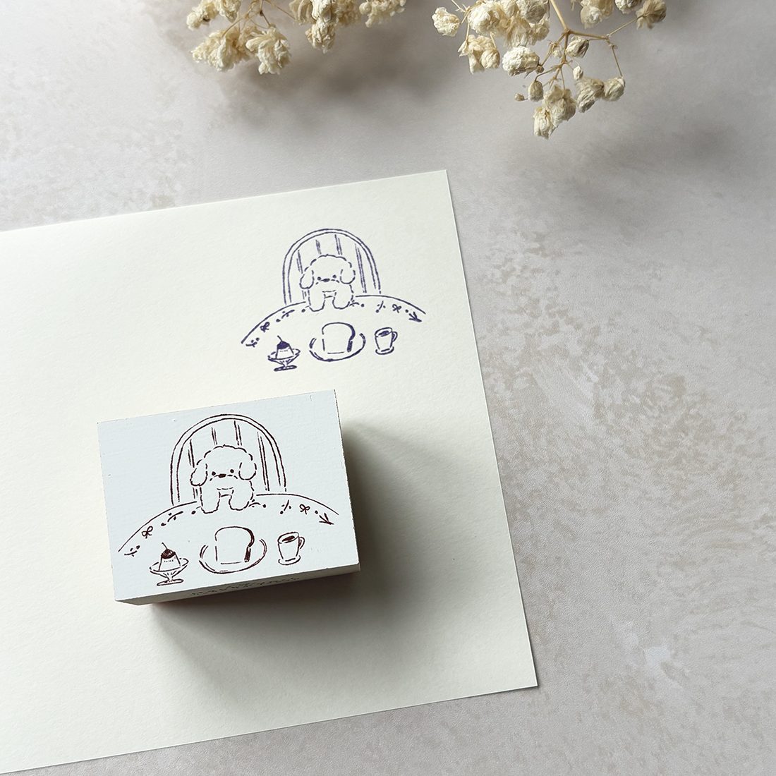 Hankodori Rubber Stamp – Table with My Dog — gallery
