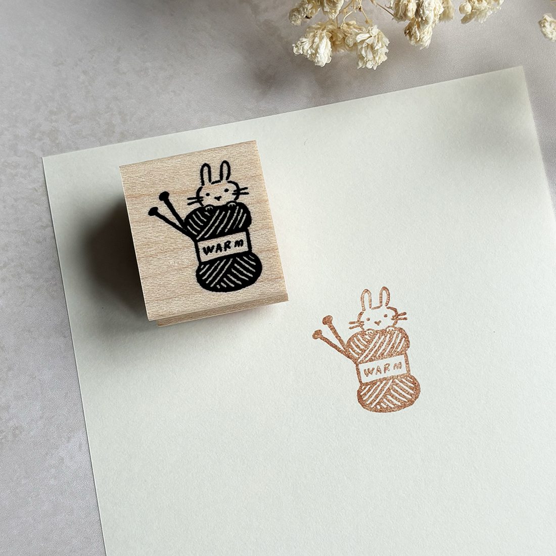Hankodori Rubber Stamp – Yarn Rabbit