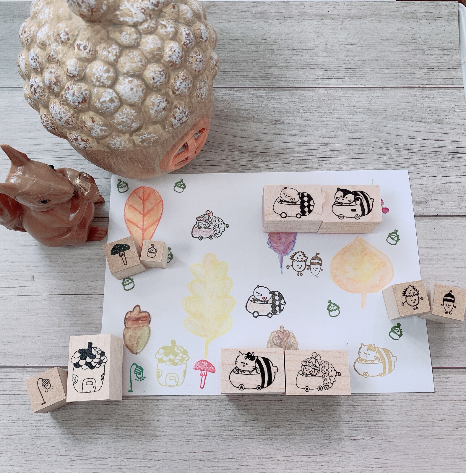 Kayonoko Stamp – Panda Acorn Car — gallery