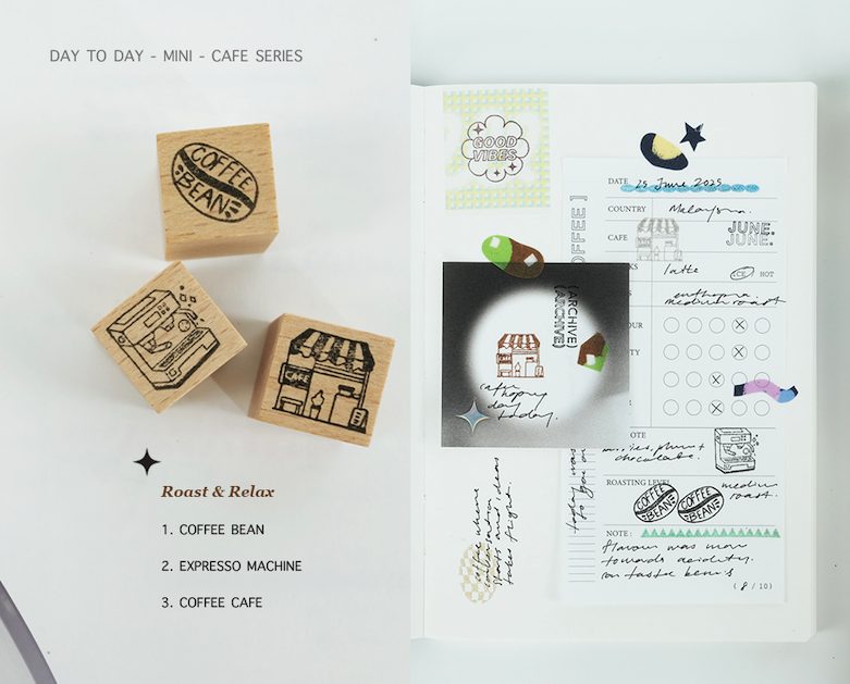 Kurukynki Roast & Relax Rubber Stamps Set of 3