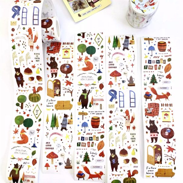 La Creme Woodland Animals Kiss-cut Washi Tape
