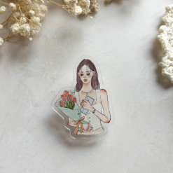 La Dolce Vita Acrylic Clip – Bouquet and Letter