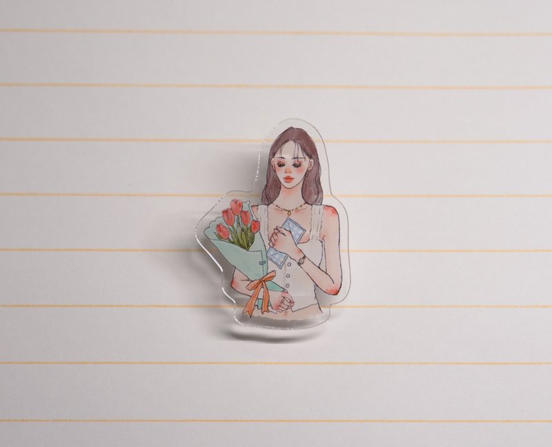 La Dolce Vita Acrylic Clip – Bouquet and Letter — gallery