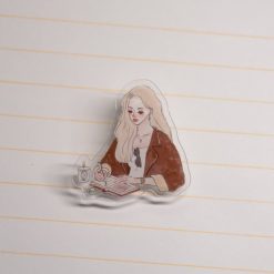 La Dolce Vita Acrylic Clip – Girl in a Brown Coat — gallery