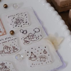 Cloudy day illustration stamped from the Let’s Play weather-themed wooden stamp.
