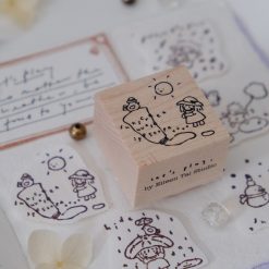 Sunny day illustration stamped from the Let’s Play wooden weather stamp collection.