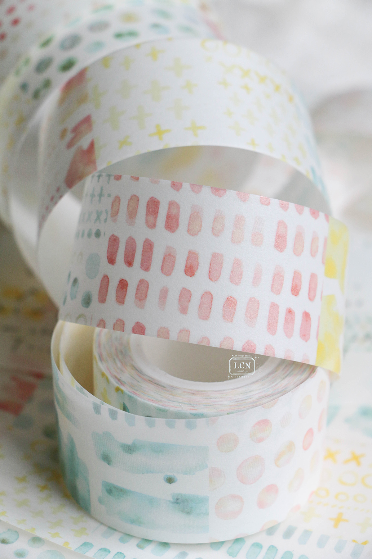Lin Chia Ning Washi Tape – Watercolour Pattern 1