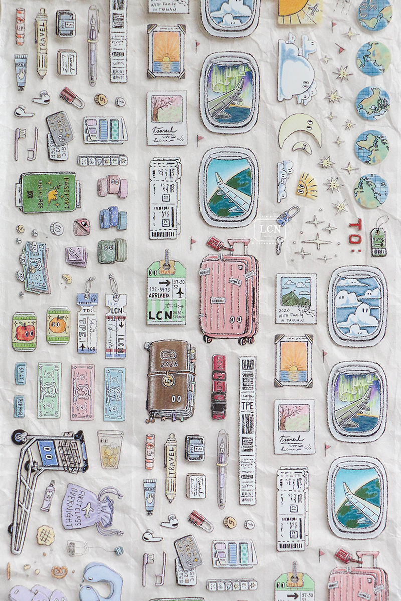 Lin Chia Ning Kiss-cut PET Tape - Travel Essentials