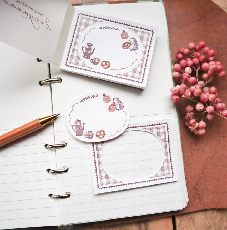 Merinomi 2-way Mini Letterpress Memo Pad - Coffee