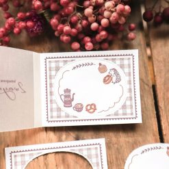 Merinomi 2-way Mini Letterpress Memo Pad - Coffee