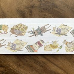 Merinomi Washi Tape - Mischievous Cat and Stationery Detail