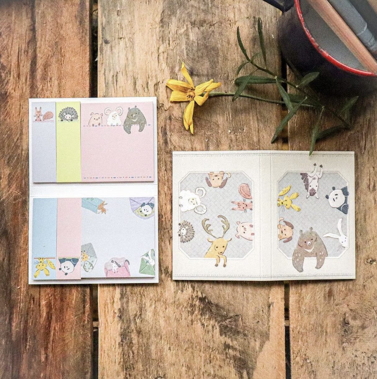 Meribun Hyokkori Animals Sticky Notes Set