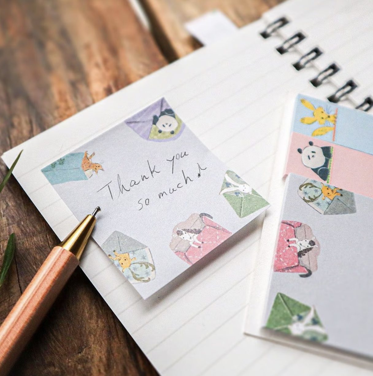 Meribun Hyokkori Animals Sticky Notes Set