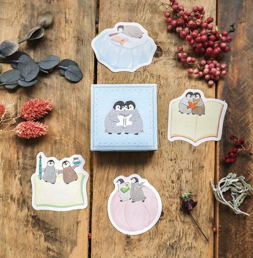 Meribun Penguin Die-cut Notecards