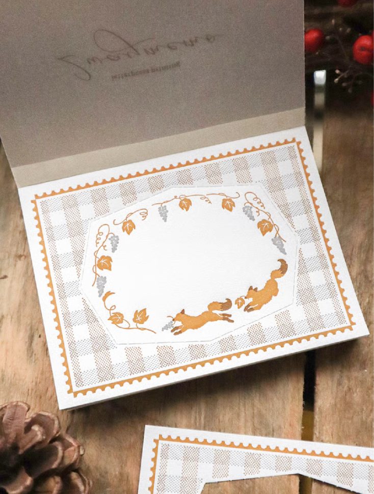 Merinomi 2way Letterpress Memo - Fox