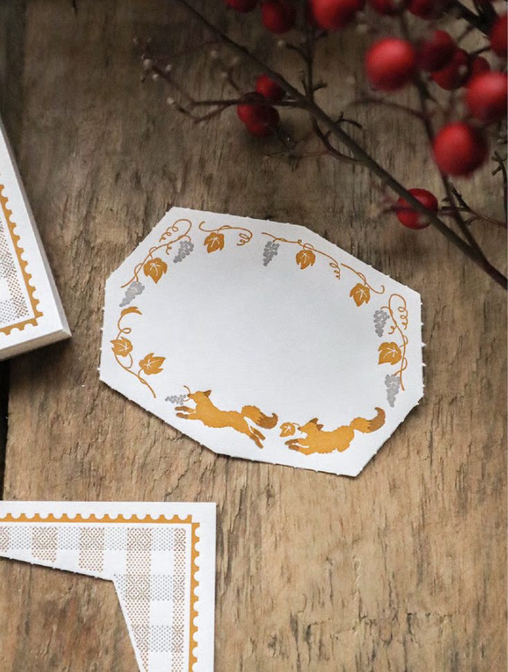 Merinomi 2way Letterpress Memo - Fox