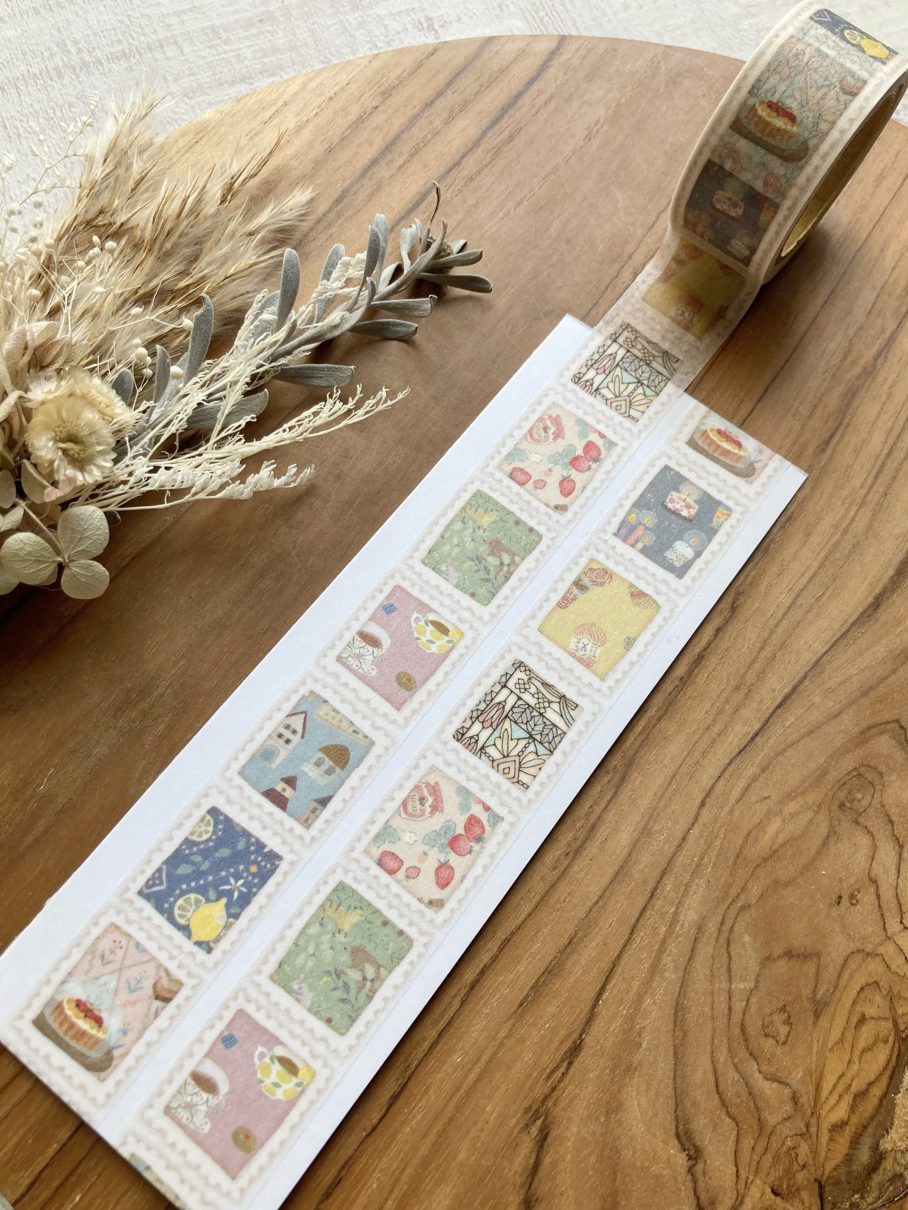 Merinomi Hyogensha Washi Tape - Stamp Pattern