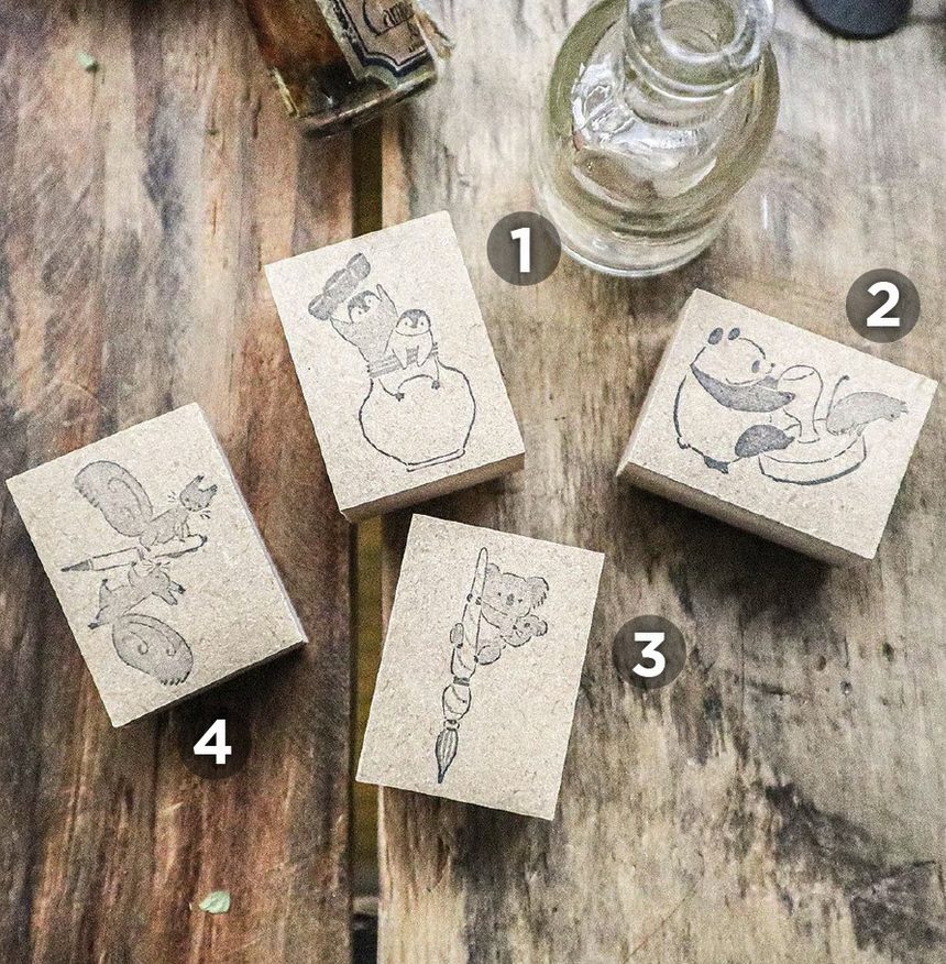 Meribun Stationery Animals Nuance Rubber Stamps