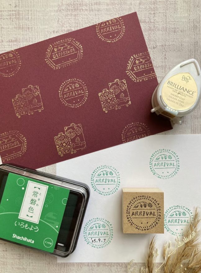 Merinomi Travel Rubber Stamps Suitcases Departure Arrival