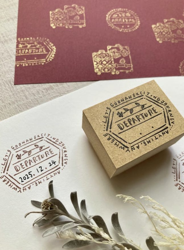 Merinomi Travel Rubber Stamps Suitcases Departure Arrival