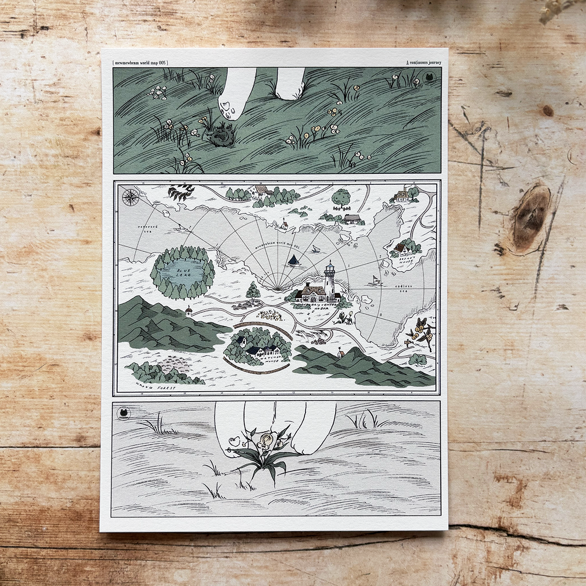 Mewmewbeam Postcard World Map 005 - A Continuous Journey - Image 2