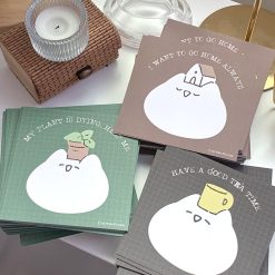 Mewmewbeam Big Face Postcards 3 styles House pot and cup