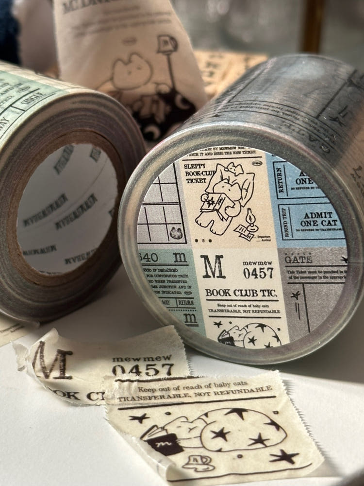 Mewmewbeam Easy-cut Washi Tape - Midnight Ticket