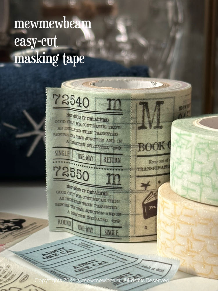 Mewmewbeam Easy-cut Washi Tape - Midnight Ticket