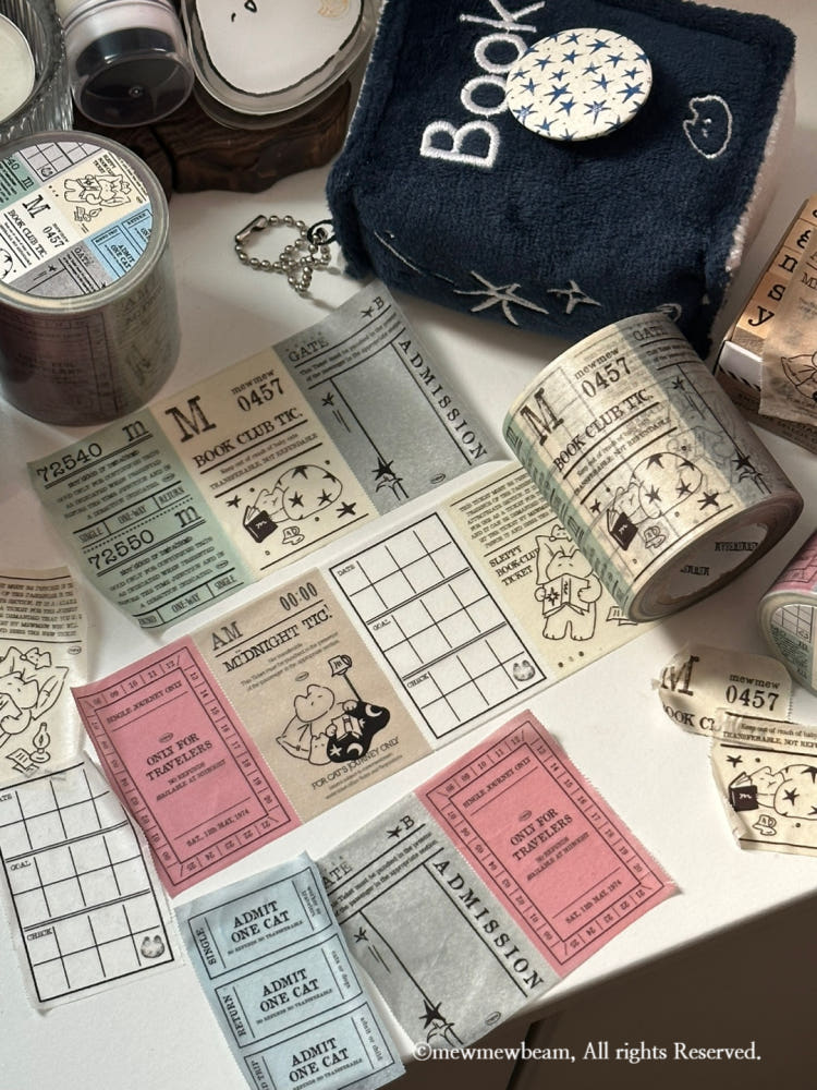 Mewmewbeam Easy-cut Washi Tape - Midnight Ticket