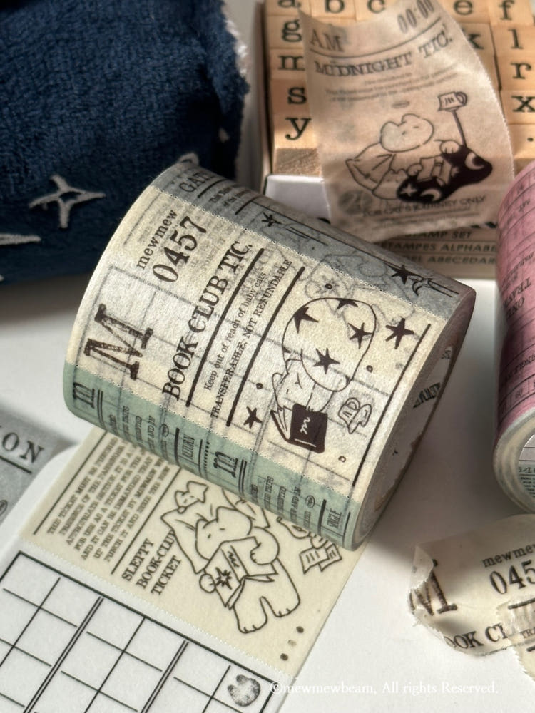 Mewmewbeam Easy-cut Washi Tape - Midnight Ticket