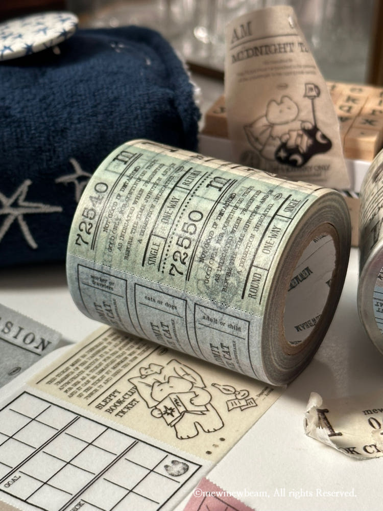 Mewmewbeam Easy-cut Washi Tape - Midnight Ticket